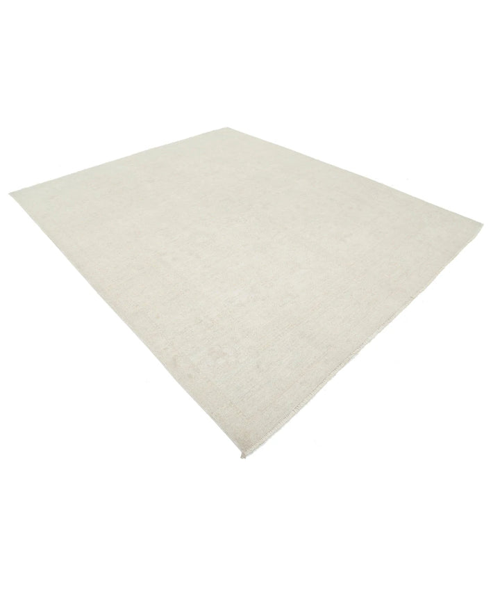 Ivory Afghan Oushak Rug 8' 1" x 9' 9" Hand-Knotted | No. AT68497