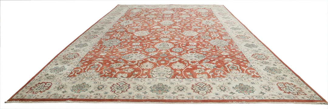 Rust Indian Ziegler Rug 11' 9" x 18' 0" Hand-Knotted | No. AT687202