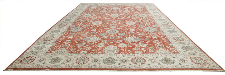 Rust Indian Ziegler Rug 11' 9" x 18' 0" Hand-Knotted | No. AT687202