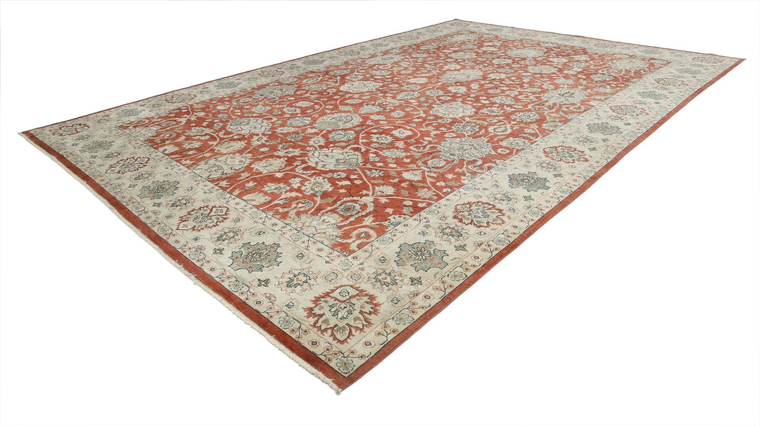 Rust Indian Ziegler Rug 11' 9" x 18' 0" Hand-Knotted | No. AT687202