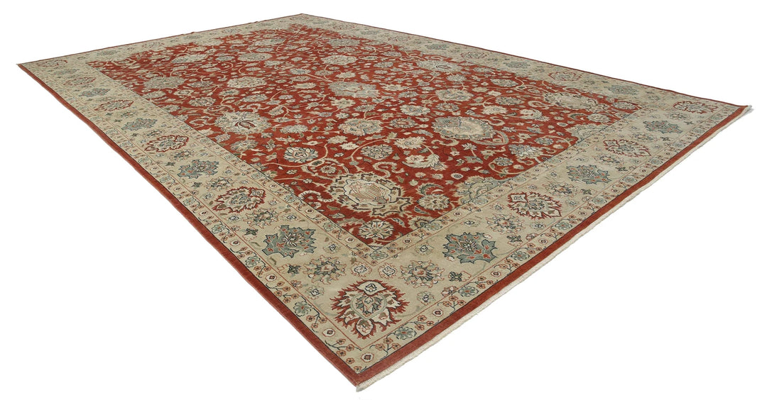 Rust Indian Ziegler Rug 11' 9" x 18' 0" Hand-Knotted | No. AT687202