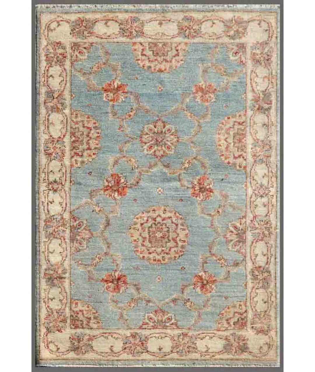 Blue Afghan Serenity Rug 2' 8" x 3' 11" Hand-Knotted | No. AT68749
