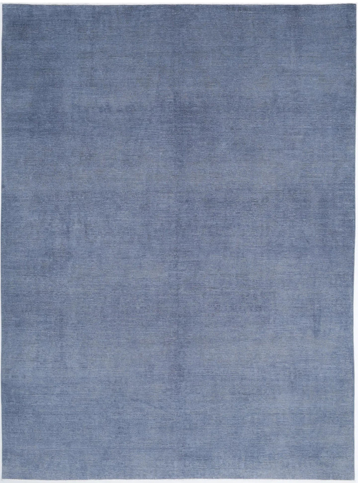 Grey Afghan Overdye Rug 8' 6" x 11' 8" Hand-Knotted | No. AT68793