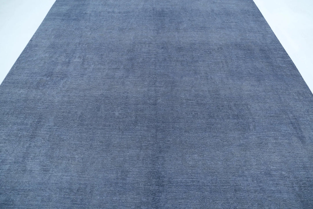 Grey Afghan Overdye Rug 8' 6" x 11' 8" Hand-Knotted | No. AT68793