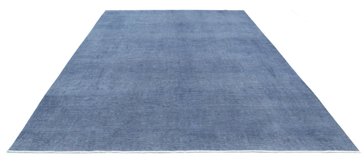 Grey Afghan Overdye Rug 8' 6" x 11' 8" Hand-Knotted | No. AT68793