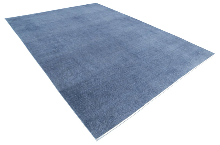 Grey Afghan Overdye Rug 8' 6" x 11' 8" Hand-Knotted | No. AT68793