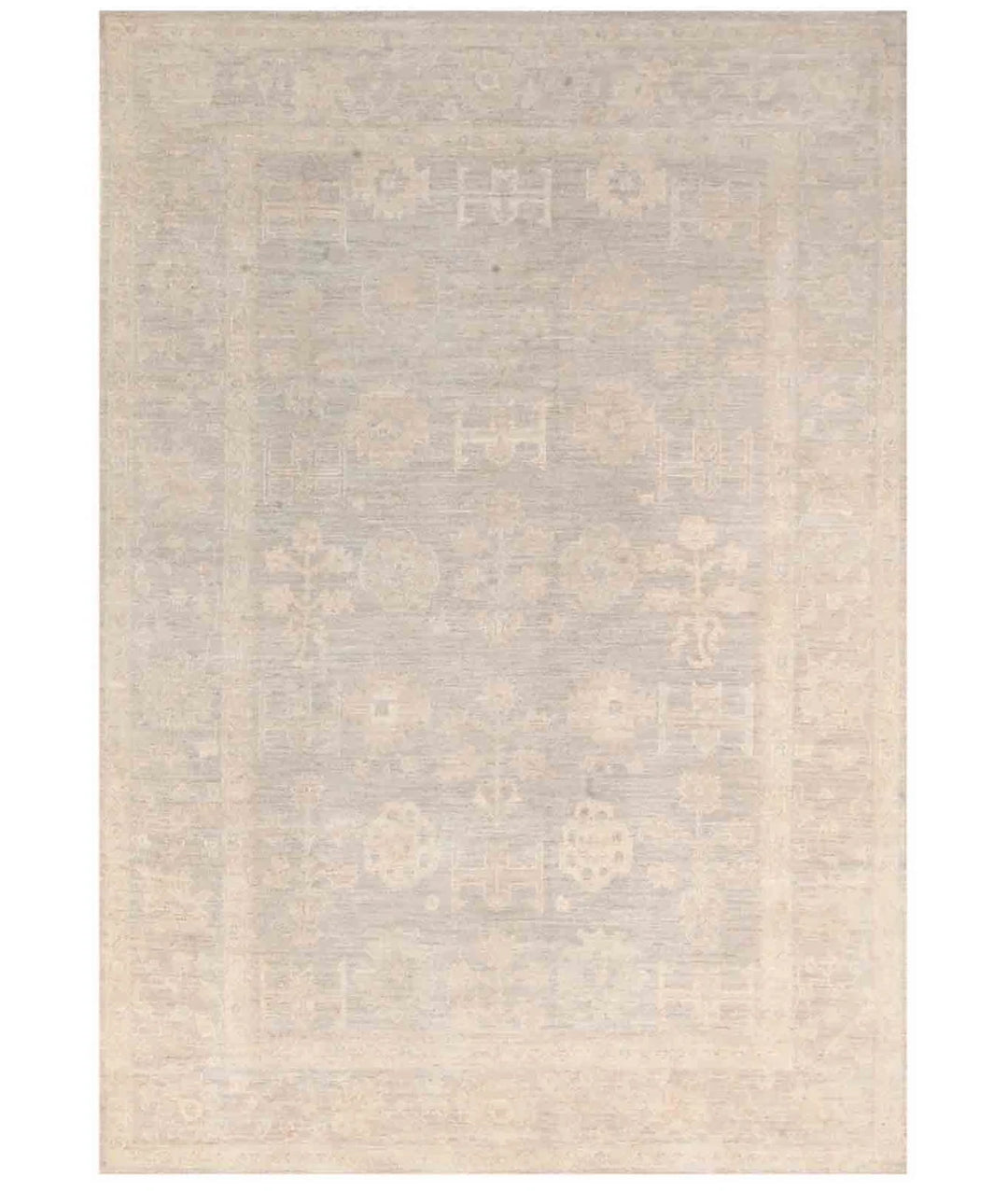 Ivory Afghan Oushak Rug 8' 0" x 11' 9" Hand-Knotted | No. AT68862