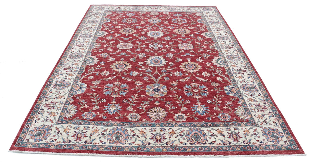 Afghan Ziegler Rug 6' 7" x 9' 8" Hand-Knotted | No. AT69025