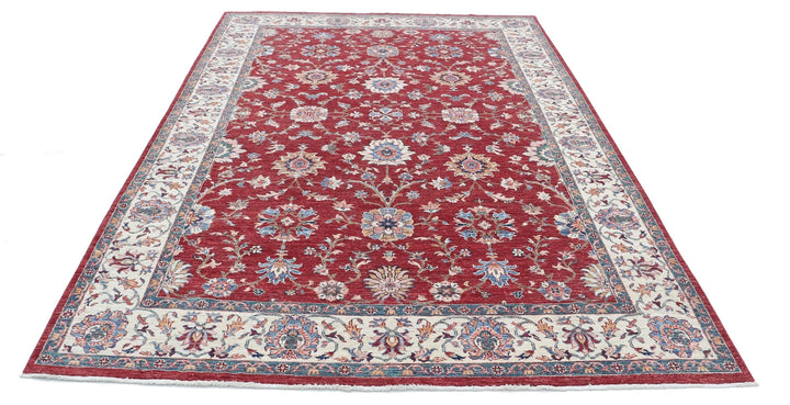 Afghan Ziegler Rug 6' 7" x 9' 8" Hand-Knotted | No. AT69025