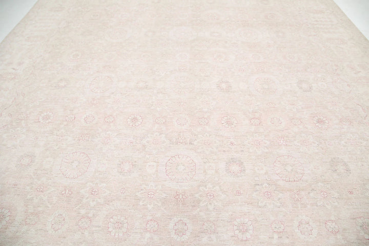 Ivory Afghan Serenity Rug 12' 0" x 14' 4" Hand-Knotted | No. AT69044