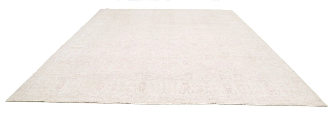 Ivory Afghan Serenity Rug 12' 0" x 14' 4" Hand-Knotted | No. AT69044