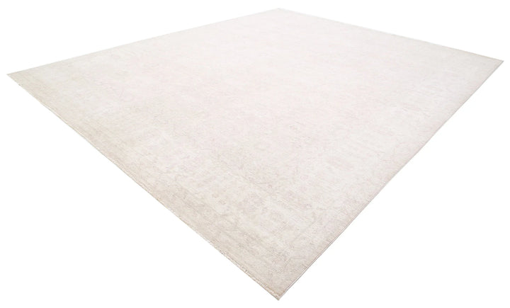 Ivory Afghan Serenity Rug 12' 0" x 14' 4" Hand-Knotted | No. AT69044