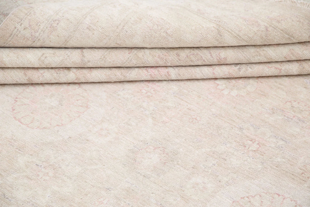Ivory Afghan Serenity Rug 12' 0" x 14' 4" Hand-Knotted | No. AT69044