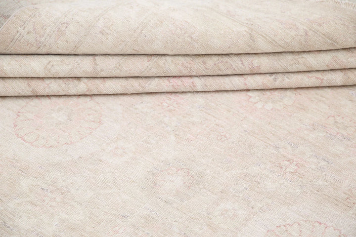 Ivory Afghan Serenity Rug 12' 0" x 14' 4" Hand-Knotted | No. AT69044