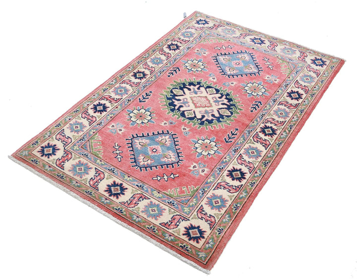 Afghan Tribal Kazak Rug 3' 1" x 4' 9" Hand-Knotted | No. AT69096