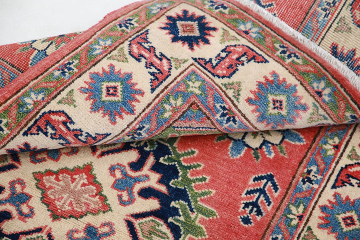 Afghan Tribal Kazak Rug 3' 1" x 4' 9" Hand-Knotted | No. AT69096