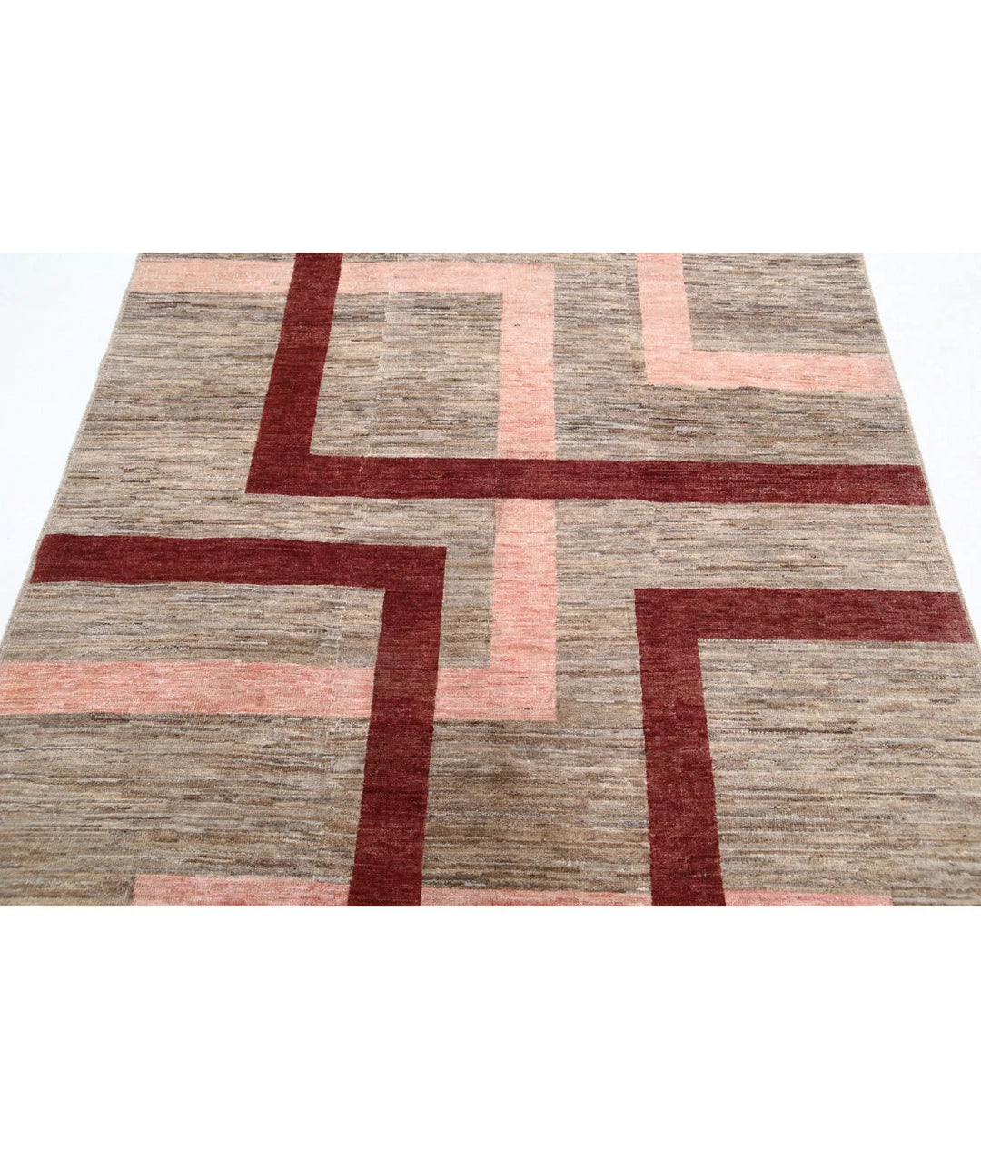 Afghan Modcar Rug 4' 10" x 6' 2" Hand-Knotted | No. AT69173