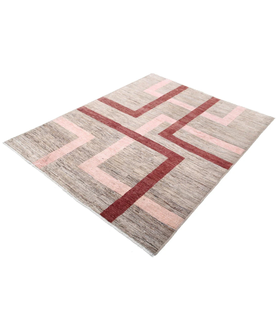 Afghan Modcar Rug 4' 10" x 6' 2" Hand-Knotted | No. AT69173
