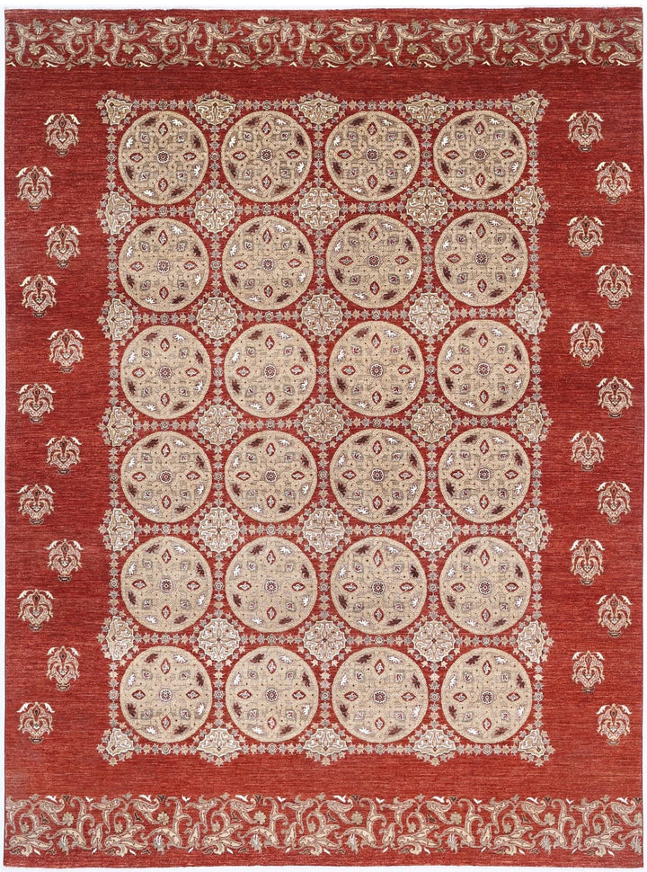 Afghan Tabriz Rug 8' 9" x 12' 0" Hand-Knotted | No. AT69188