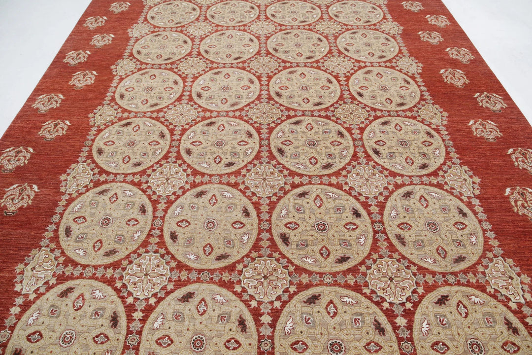Afghan Tabriz Rug 8' 9" x 12' 0" Hand-Knotted | No. AT69188