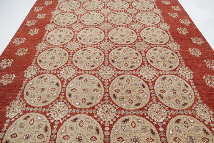 Afghan Tabriz Rug 8' 9" x 12' 0" Hand-Knotted | No. AT69188