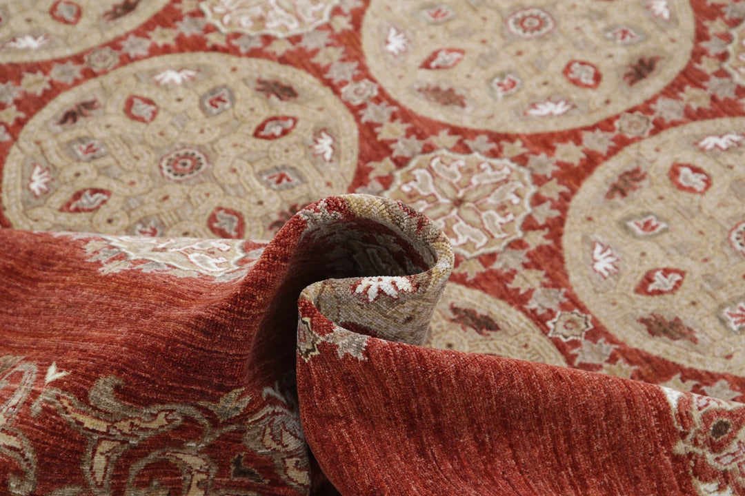 Afghan Tabriz Rug 8' 9" x 12' 0" Hand-Knotted | No. AT69188