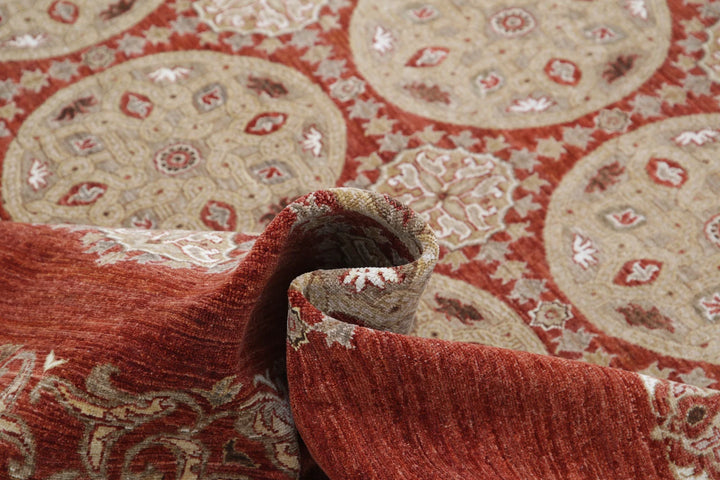Afghan Tabriz Rug 8' 9" x 12' 0" Hand-Knotted | No. AT69188