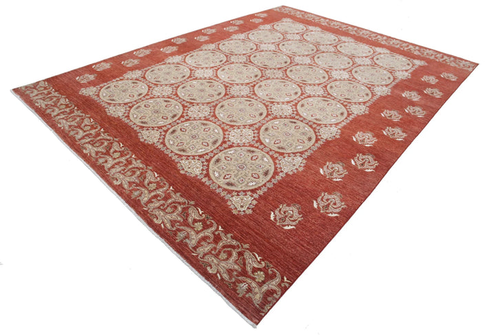 Afghan Tabriz Rug 8' 9" x 12' 0" Hand-Knotted | No. AT69188