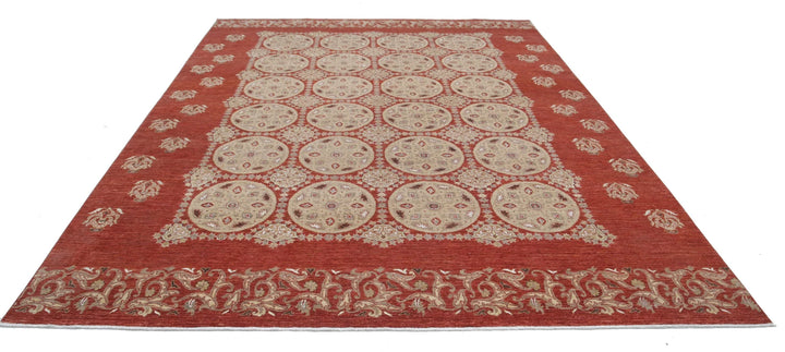 Afghan Tabriz Rug 8' 9" x 12' 0" Hand-Knotted | No. AT69188