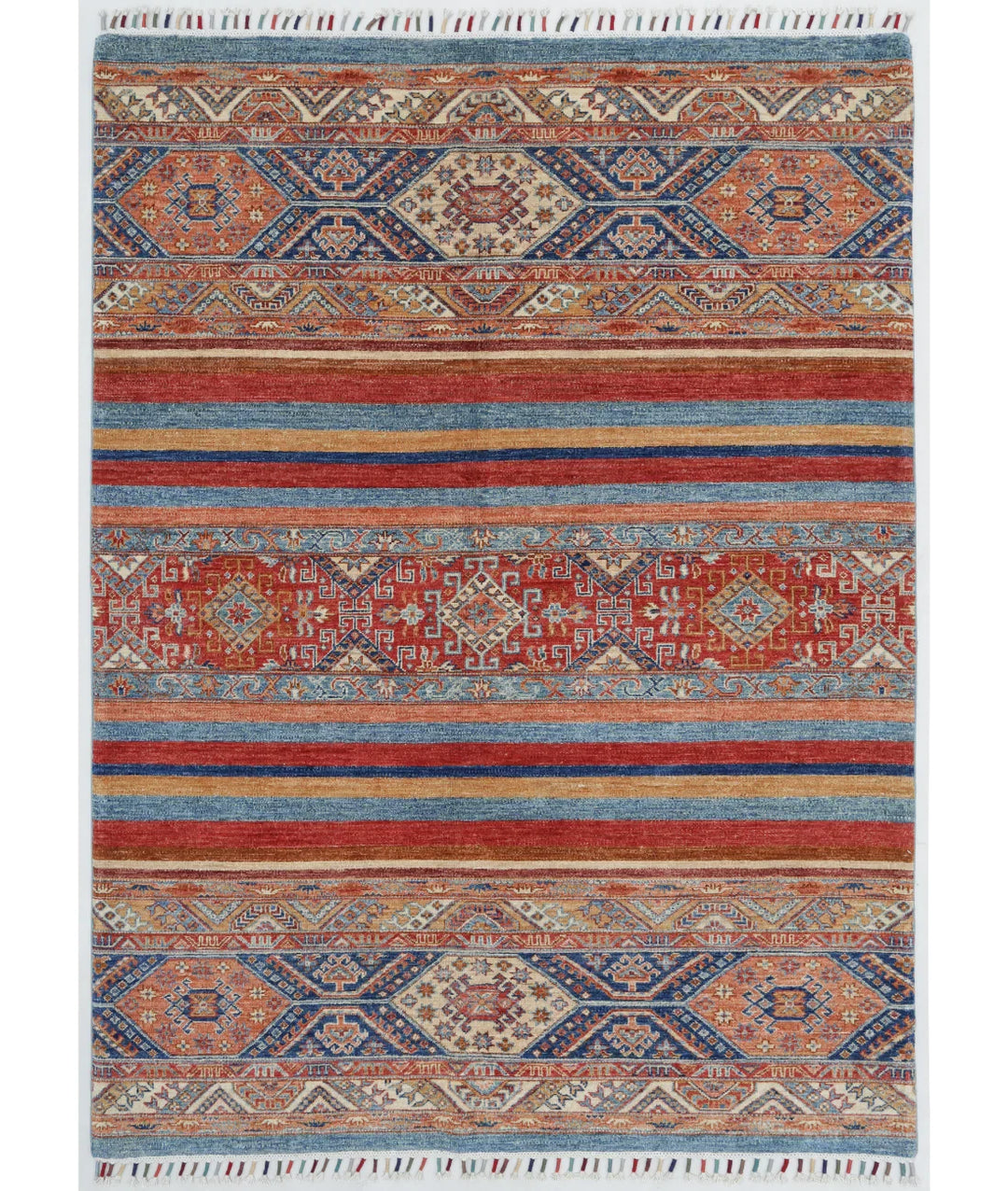 Afghan Oriental Rug 4' 10" x 6' 9" Hand-Knotted | No. AT692265