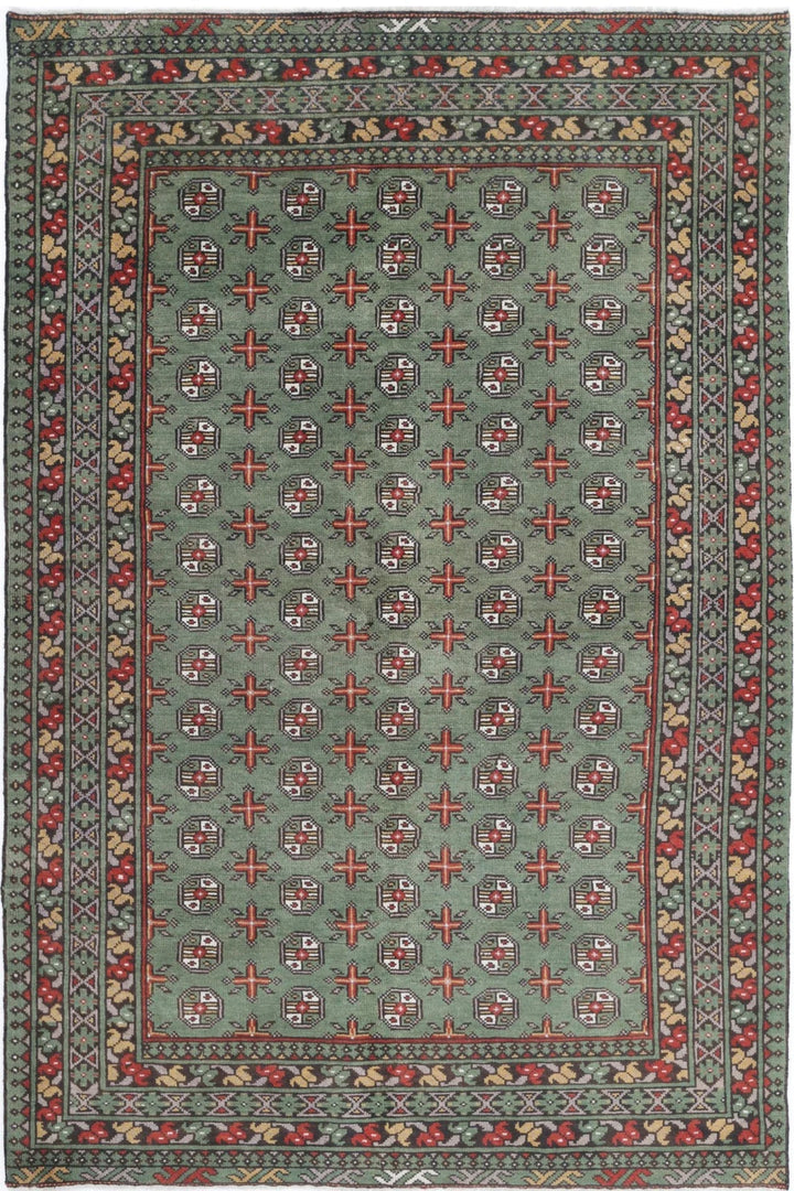 Afghan Revival Rug 5' 3" x 8' 1" Hand-Knotted | No. AT69309