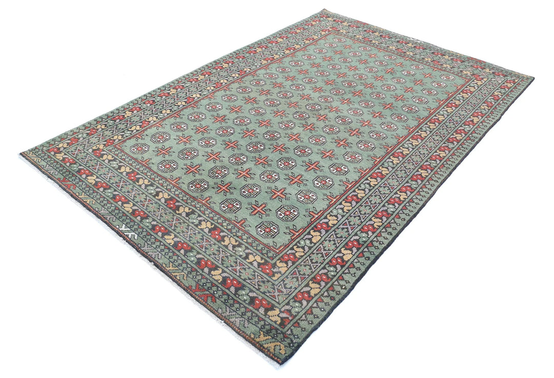 Afghan Revival Rug 5' 3" x 8' 1" Hand-Knotted | No. AT69309