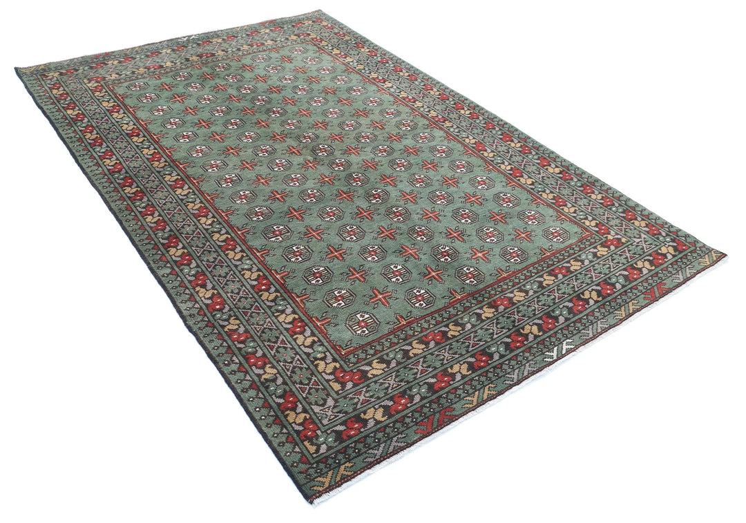 Afghan Revival Rug 5' 3" x 8' 1" Hand-Knotted | No. AT69309
