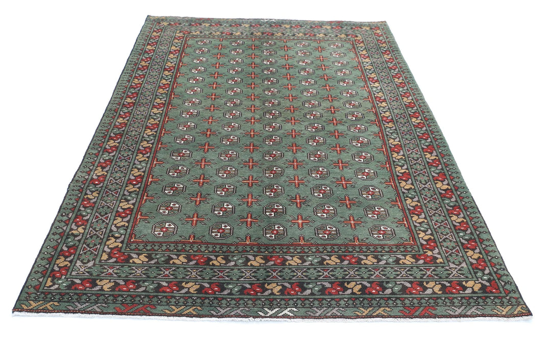 Afghan Revival Rug 5' 3" x 8' 1" Hand-Knotted | No. AT69309