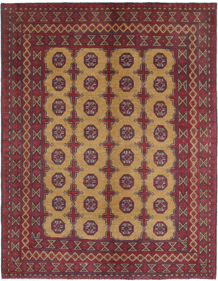 Afghan Akcha Revival Rug 5' 0" x 6' 5" Hand-Knotted | No. AT69313