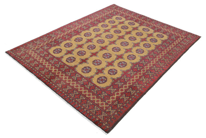 Afghan Akcha Revival Rug 5' 0" x 6' 5" Hand-Knotted | No. AT69313