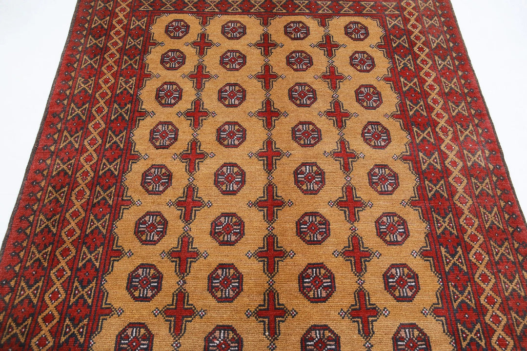 Afghan Akcha Revival Rug 5' 0" x 6' 5" Hand-Knotted | No. AT69313