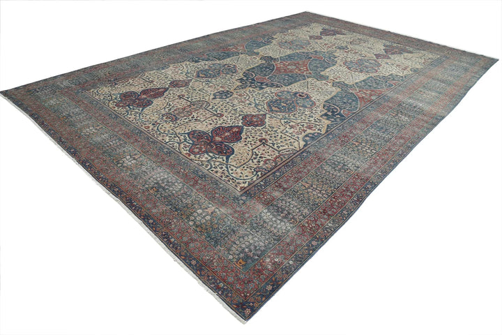Persian Yazd Rug 11' 8" x 18' 4" Hand-Knotted | No. AT69360