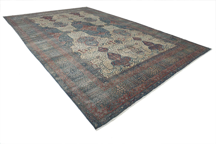 Persian Yazd Rug 11' 8" x 18' 4" Hand-Knotted | No. AT69360