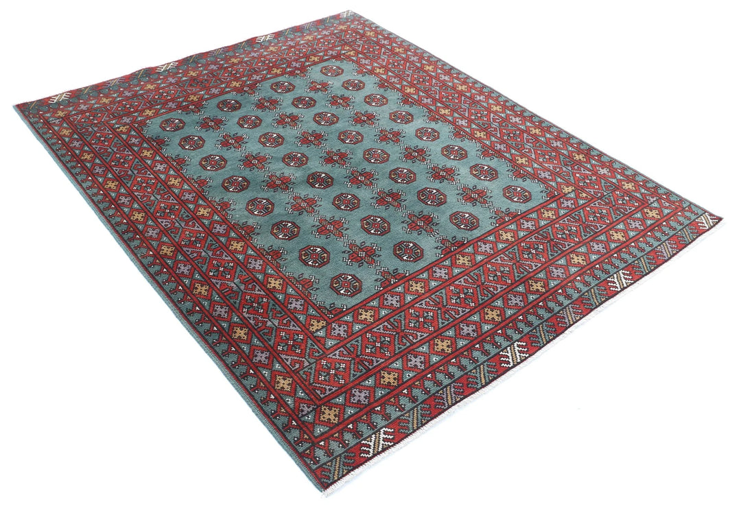 Afghan Akcha Revival Rug 5' 0" x 6' 2" Hand-Knotted | No. AT69399