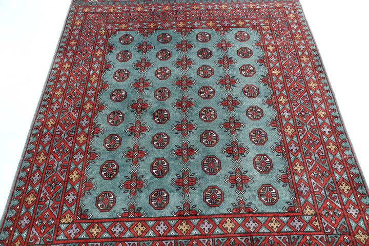 Afghan Akcha Revival Rug 5' 0" x 6' 2" Hand-Knotted | No. AT69399