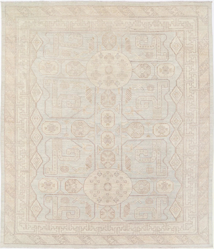 Afghan Khotan Rug 8' 2" x 9' 5" Hand-Knotted | No. AT69417