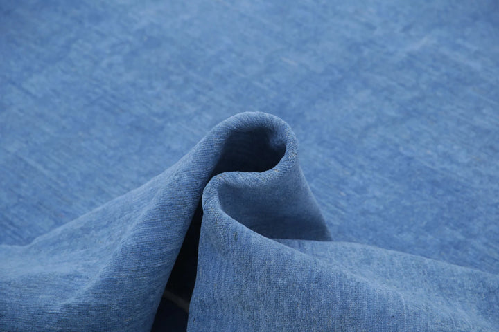 Blue Afghan Overdye Rug 8' 10" x 11' 8" Hand-Knotted | No. AT69455