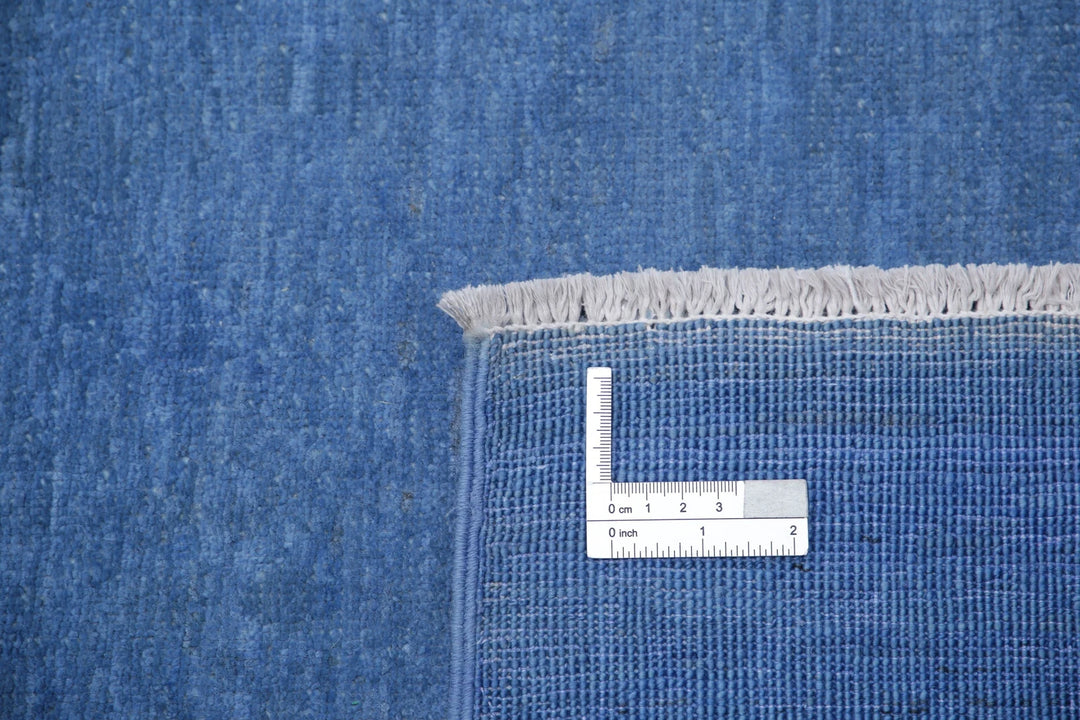 Blue Afghan Overdye Rug 8' 10" x 11' 8" Hand-Knotted | No. AT69455