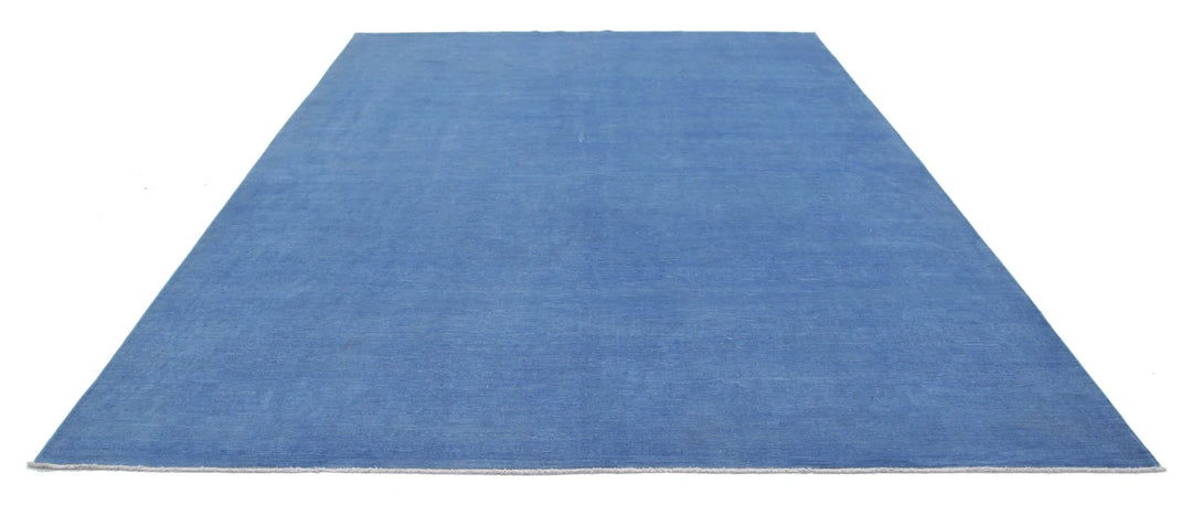 Blue Afghan Overdye Rug 8' 10" x 11' 8" Hand-Knotted | No. AT69455