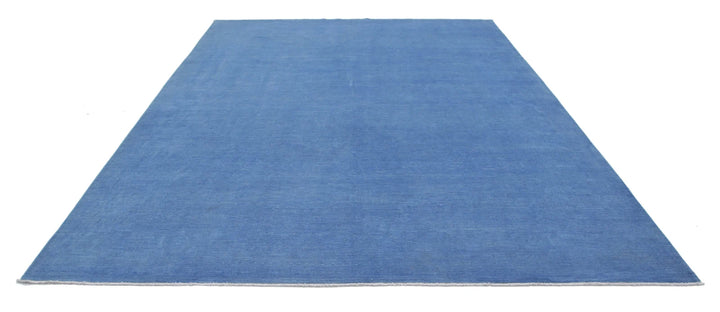 Blue Afghan Overdye Rug 8' 10" x 11' 8" Hand-Knotted | No. AT69455