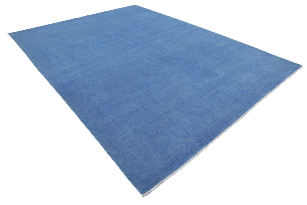 Blue Afghan Overdye Rug 8' 10" x 11' 8" Hand-Knotted | No. AT69455