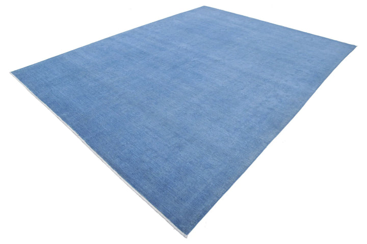 Blue Afghan Overdye Rug 8' 10" x 11' 8" Hand-Knotted | No. AT69455