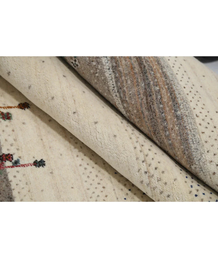 Ivory Indian Lori Rug 4' 7" x 6' 5" Hand-Knotted | No. AT69543