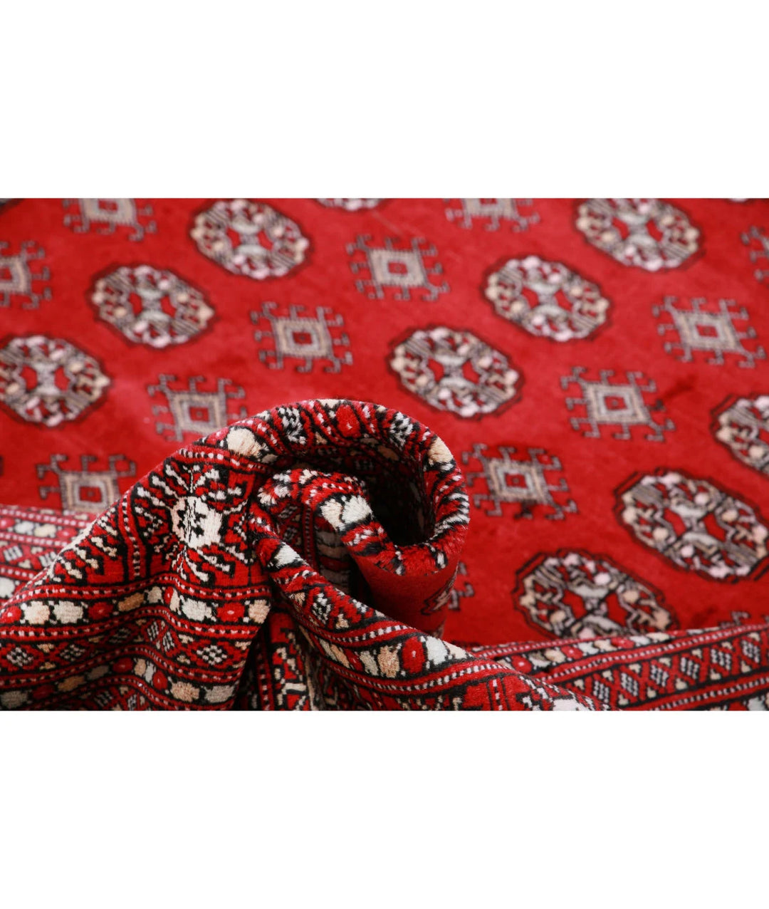 Red Pakistani Bokhara Rug 10' 2" x 13' 9" Hand-Knotted | No. AT69606